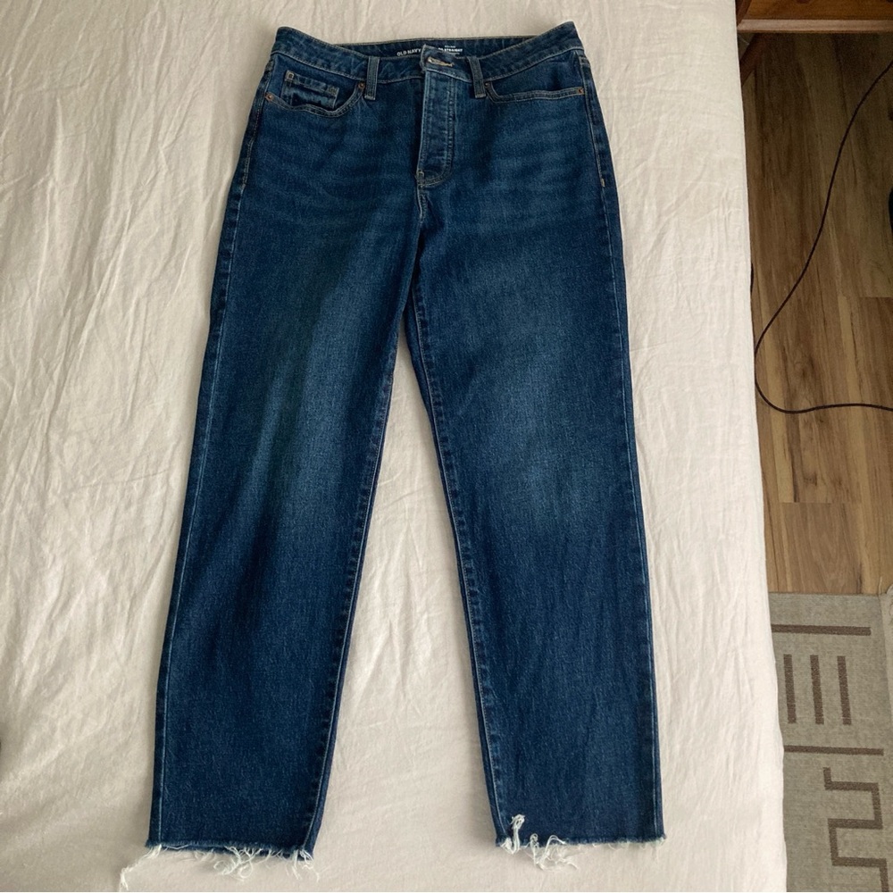Old Navy High-Waisted Button Fly OG Straight Ankle Jeans